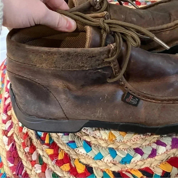 Justin brown leather ankle  boots shoes - Picture 2 of 5